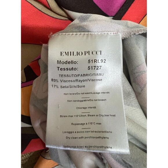 EMILIO PUCCI Multicolor Abstract Ruched Side Sheath Knee Length Dress Si… - Picture 14 of 16
